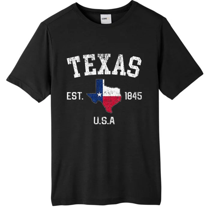 Texas Est 1845 Texas State Flag Map Texan Pride ChromaSoft Performance T-Shirt