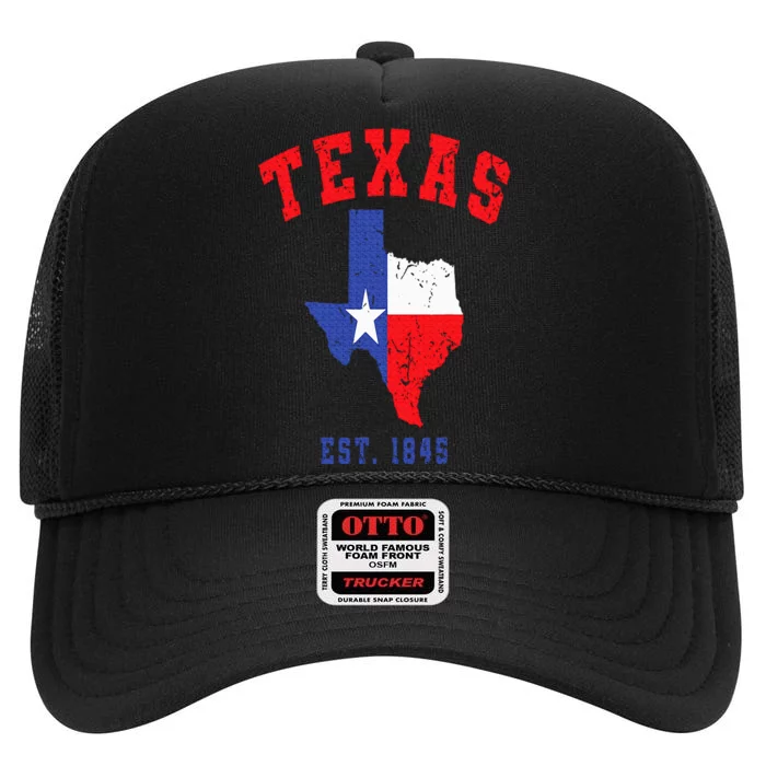 Texas Est. 1845 Texas Pride Home State Texan High Crown Mesh Trucker Hat