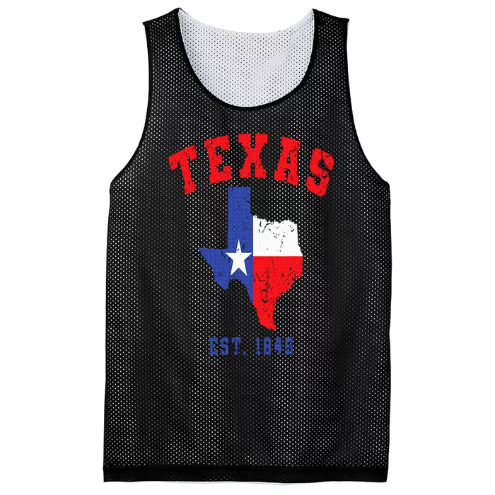 Texas Est. 1845 Texas Pride Home State Texan Mesh Reversible Basketball Jersey Tank