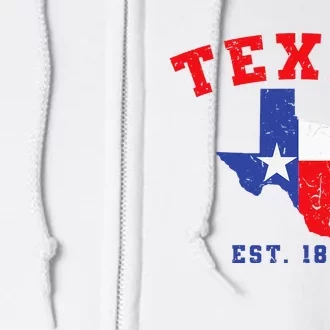 Texas Est. 1845 Texas Pride Home State Texan Full Zip Hoodie