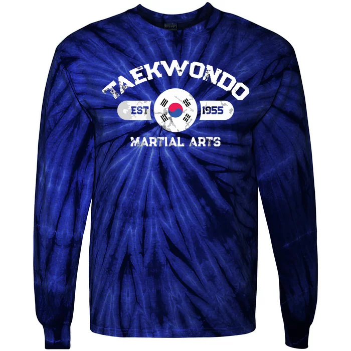 Taekwondo Established 1955 Tae Kwon Do Gift Martial Arts Tie-Dye Long Sleeve Shirt