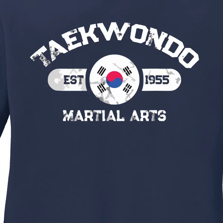 Taekwondo Established 1955 Tae Kwon Do Gift Martial Arts Ladies Long Sleeve Shirt