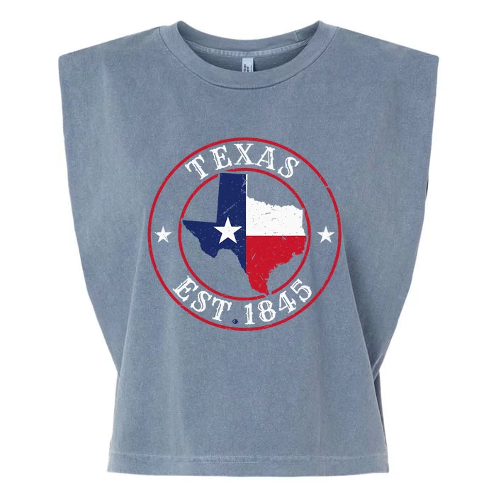 Texas Est 1845 Texan Home State Texas Pride Garment-Dyed Women's Muscle Tee