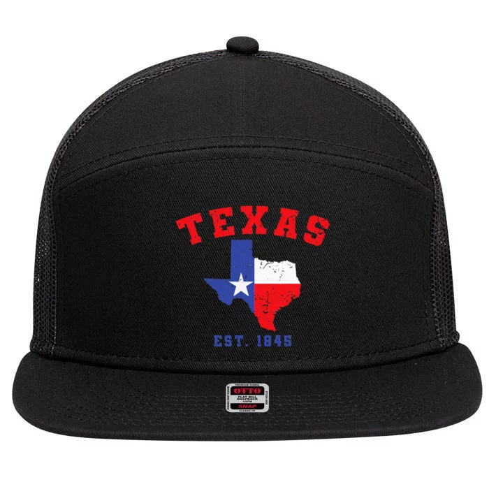 Texas Est 1845 Texas Pride Home State Texan 7 Panel Mesh Trucker Snapback Hat