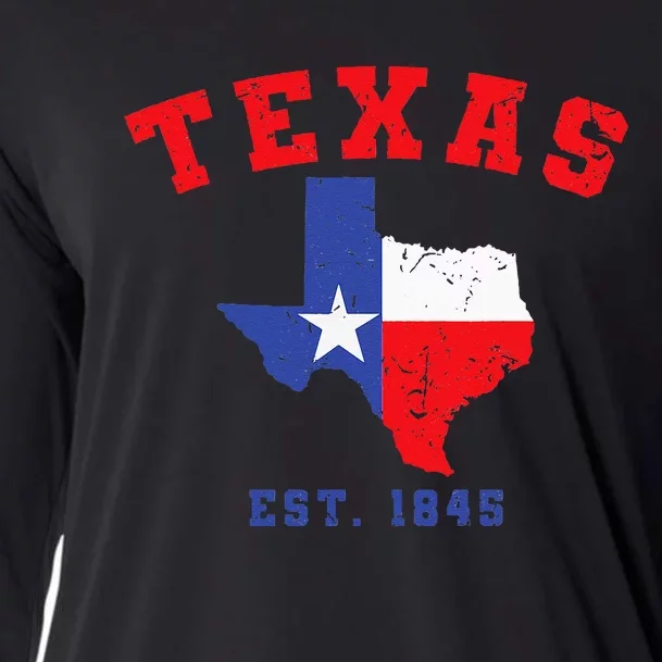 Texas Est 1845 Texas Pride Home State Texan Cooling Performance Long Sleeve Crew