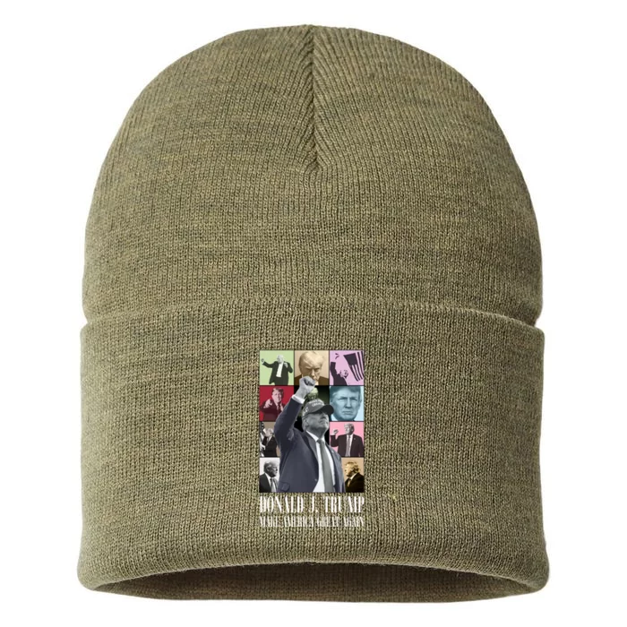 Trump Eras 2024 Make America Great Again Maga Sustainable Knit Beanie