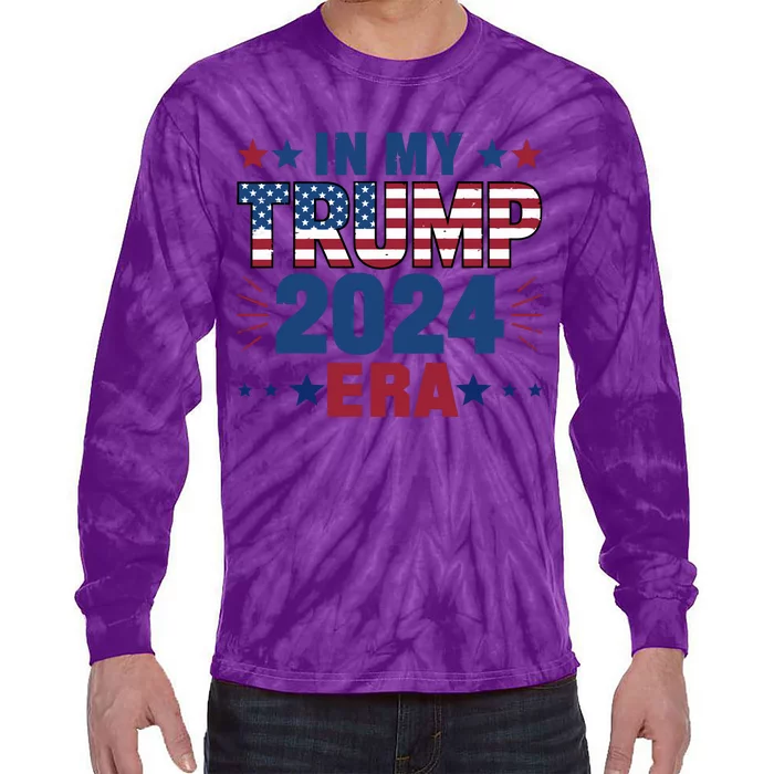 Trump Era 2024 Patriotic Graphic Tie-Dye Long Sleeve Shirt