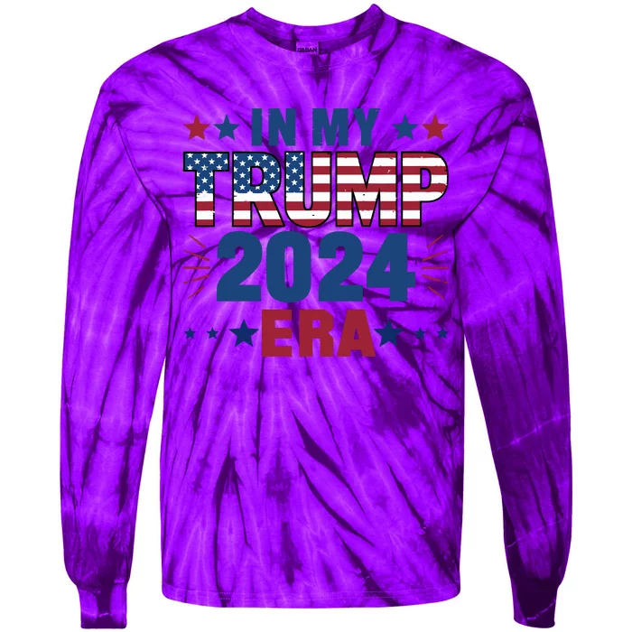 Trump Era 2024 Patriotic Graphic Tie-Dye Long Sleeve Shirt