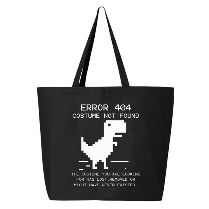 Trex Error 404 Costume Not Found Halloween Coding Programmer 25L Jumbo Tote