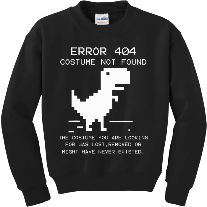 Trex Error 404 Costume Not Found Halloween Coding Programmer Kids Sweatshirt