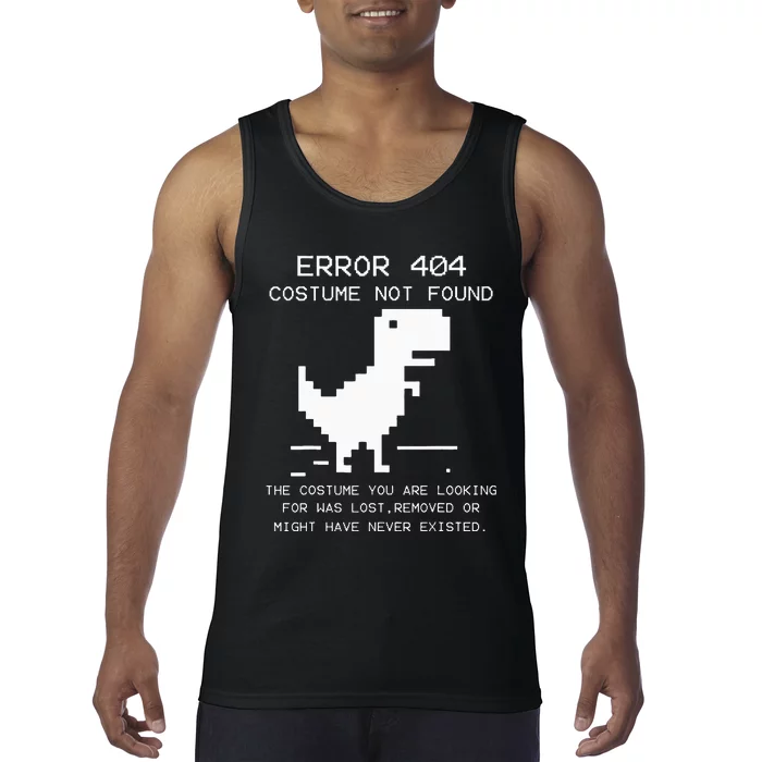 Trex Error 404 Costume Not Found Halloween Coding Programmer Tank Top