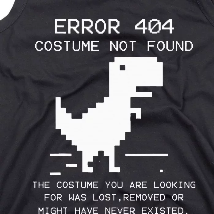 Trex Error 404 Costume Not Found Halloween Coding Programmer Tank Top