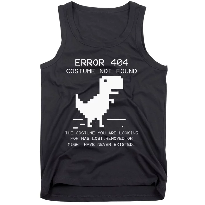 Trex Error 404 Costume Not Found Halloween Coding Programmer Tank Top