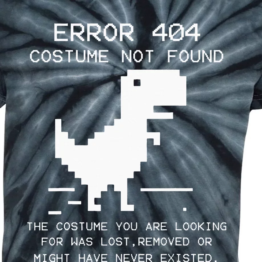 Trex Error 404 Costume Not Found Halloween Coding Programmer Kids Tie-Dye T-Shirt