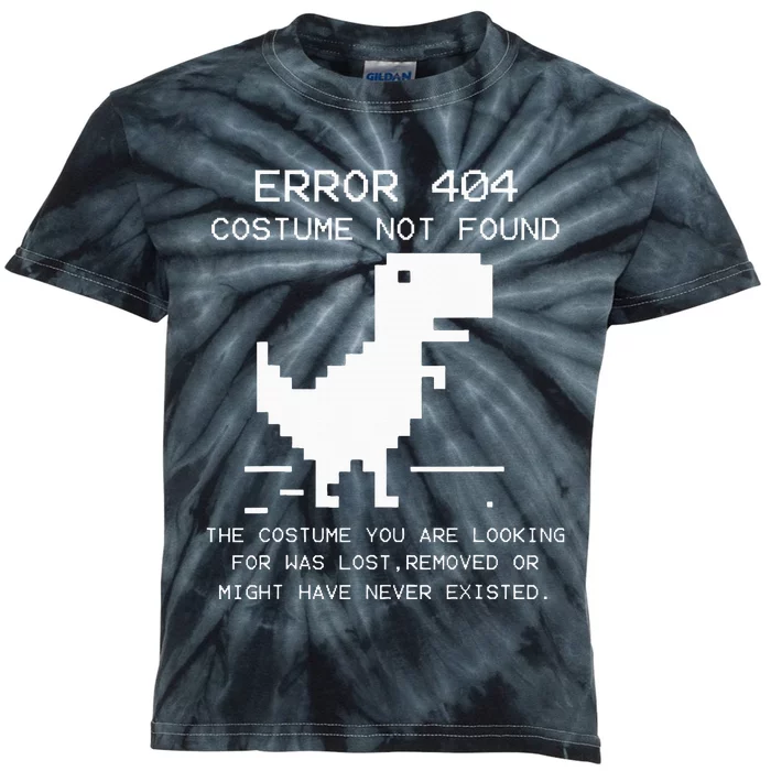 Trex Error 404 Costume Not Found Halloween Coding Programmer Kids Tie-Dye T-Shirt