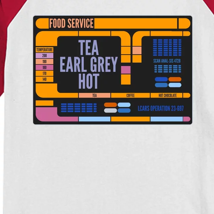 Tea Earl Grey Hot Captain Picard TNG Kids Colorblock Raglan Jersey