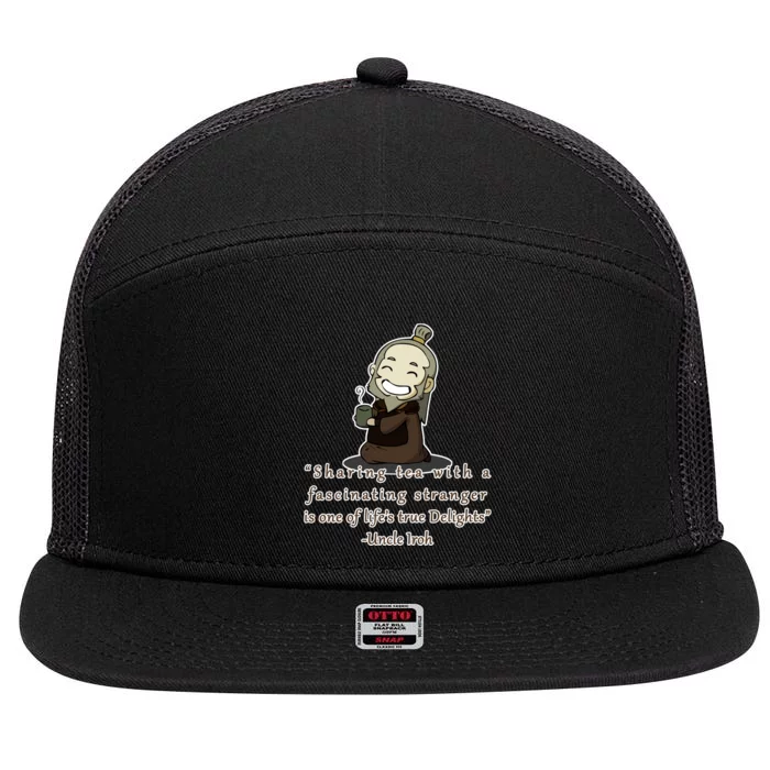 Tea With Strangers Uncle Iron Quote 7 Panel Mesh Trucker Snapback Hat