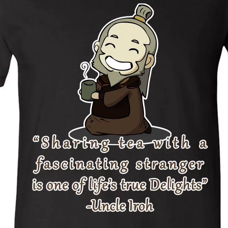 Tea With Strangers Uncle Iron Quote V-Neck T-Shirt