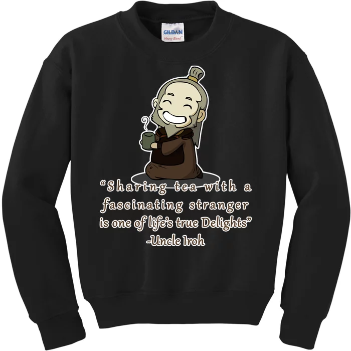 Tea With Strangers Uncle Iron Quote Kids Sweatshirt