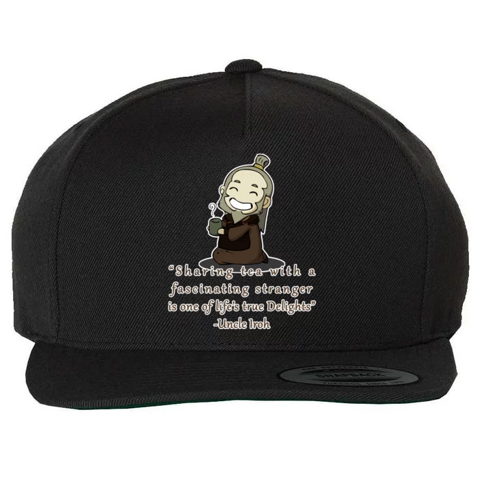 Tea With Strangers Uncle Iron Quote Wool Snapback Cap