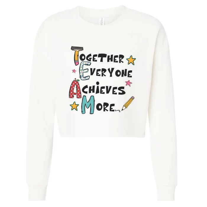 Together Everyone Achieves More Cropped Pullover Crew