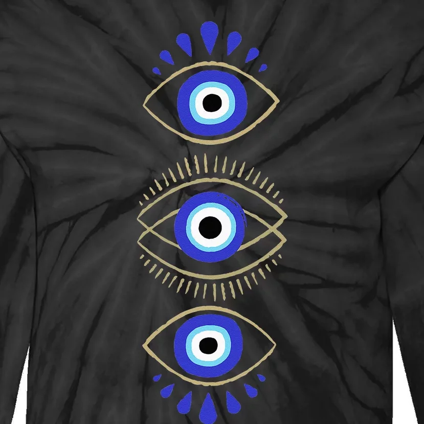 Third Eye All Seeing Spiritual Mystical Evil Eye Protection Tie-Dye Long Sleeve Shirt