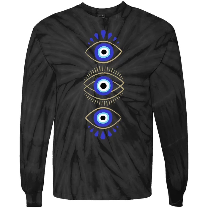 Third Eye All Seeing Spiritual Mystical Evil Eye Protection Tie-Dye Long Sleeve Shirt