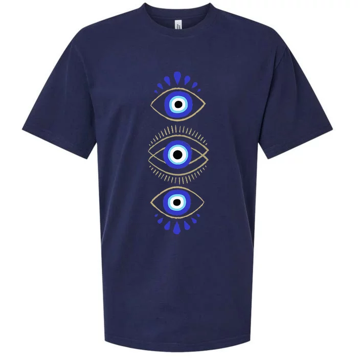 Third Eye All Seeing Spiritual Mystical Evil Eye Protection Sueded Cloud Jersey T-Shirt