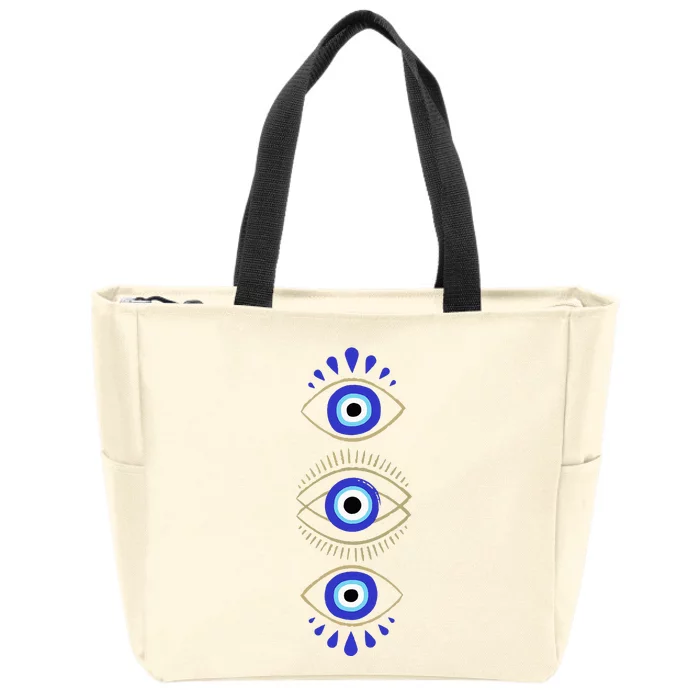 Third Eye All Seeing Spiritual Mystical Evil Eye Zip Tote Bag