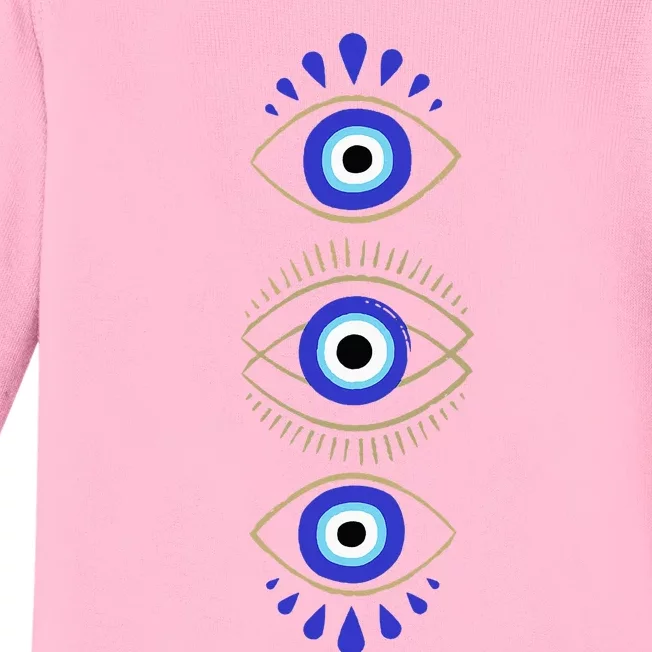 Third Eye All Seeing Spiritual Mystical Evil Eye Baby Long Sleeve Bodysuit