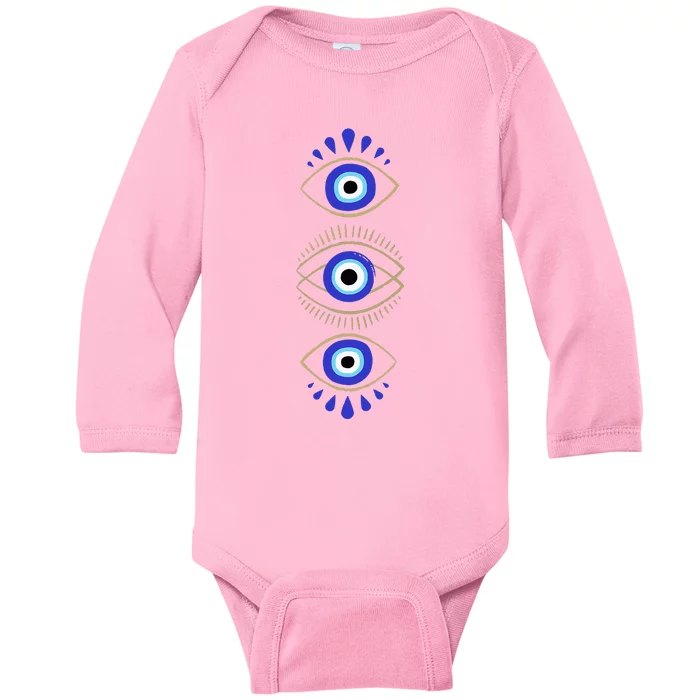 Third Eye All Seeing Spiritual Mystical Evil Eye Baby Long Sleeve Bodysuit