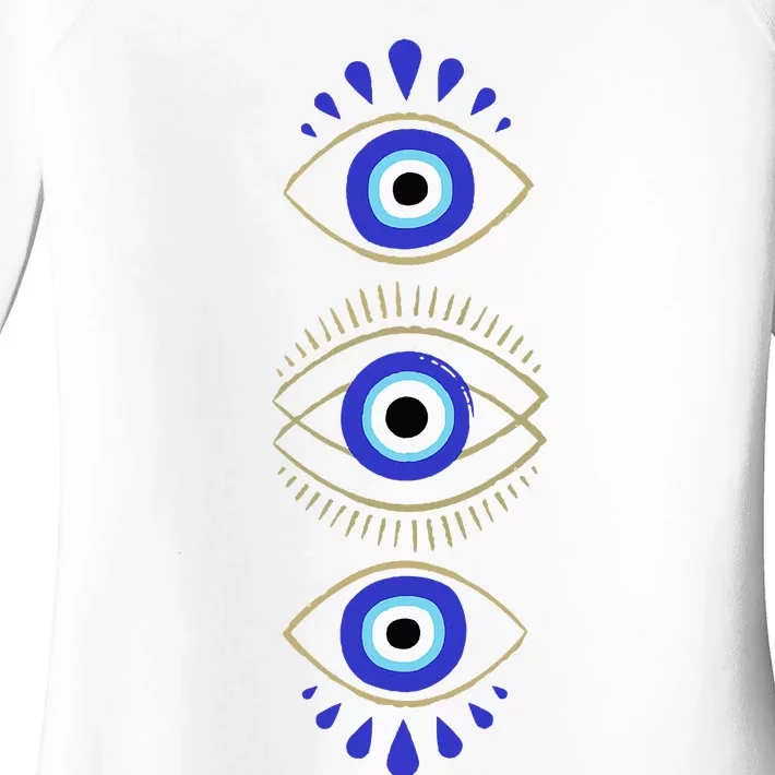 Third Eye All Seeing Spiritual Mystical Evil Eye Women's Perfect Tri Tunic Long Sleeve Shirt