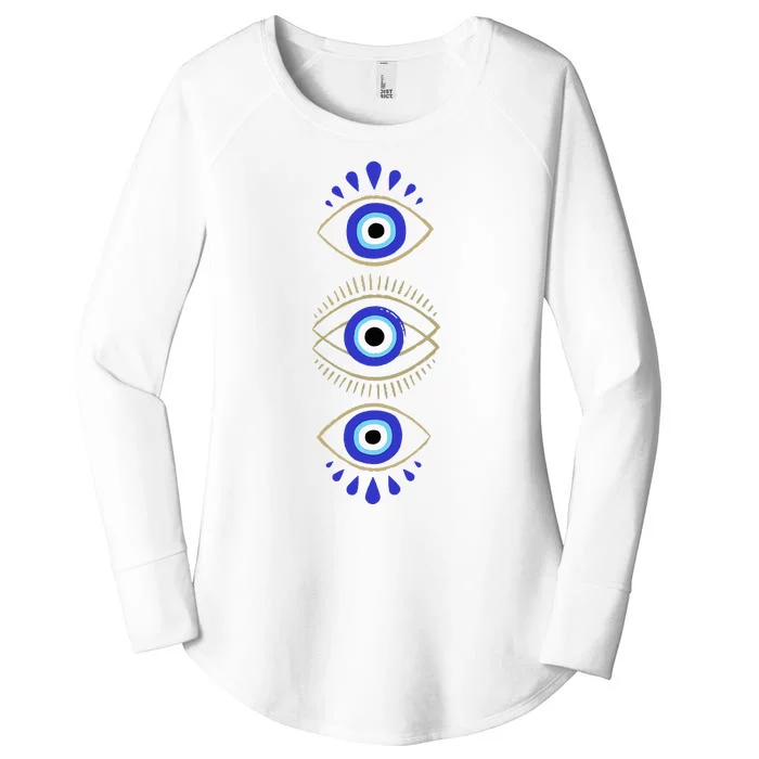 Third Eye All Seeing Spiritual Mystical Evil Eye Women's Perfect Tri Tunic Long Sleeve Shirt