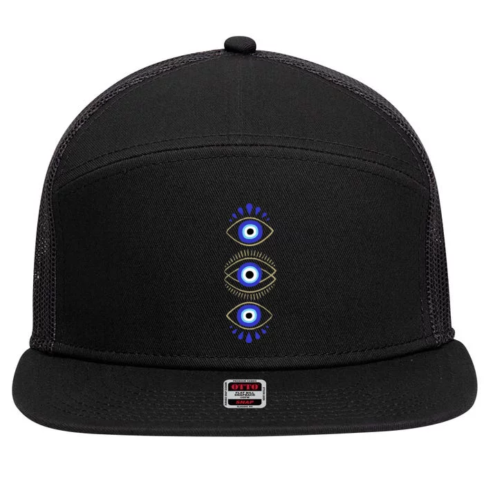 Third Eye All Seeing Spiritual Mystical Evil Eye Protection 7 Panel Mesh Trucker Snapback Hat