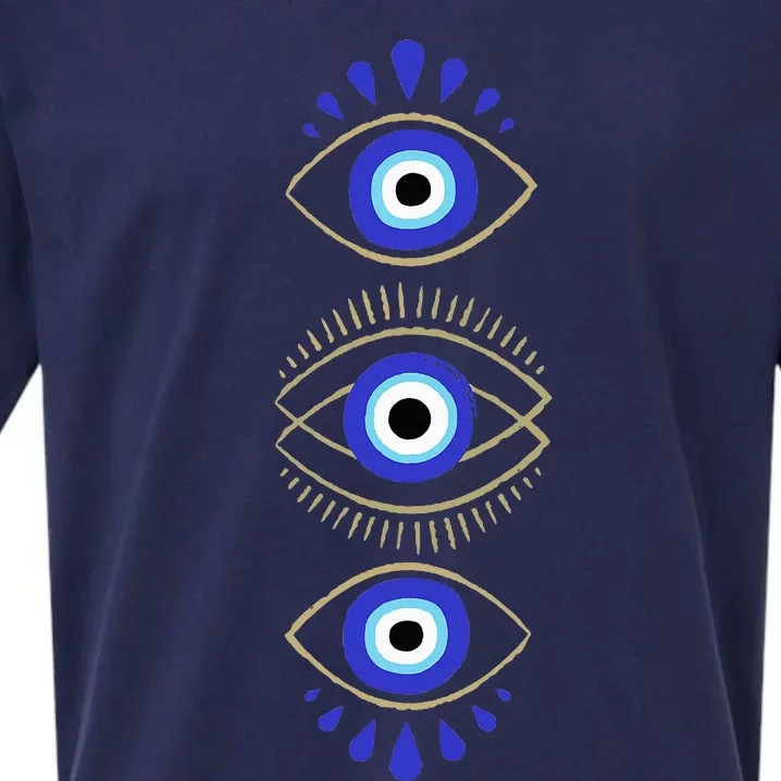 Third Eye All Seeing Spiritual Mystical Evil Eye Protection Sueded Cloud Jersey T-Shirt