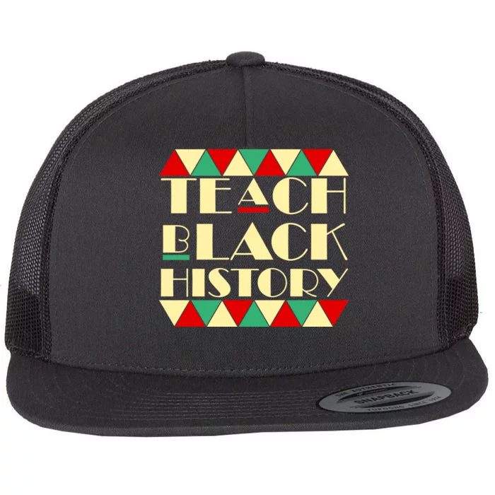 Teach Black History African Pride Flat Bill Trucker Hat