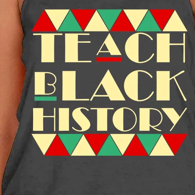 Teach Black History African Pride Women's Knotted Racerback Tank