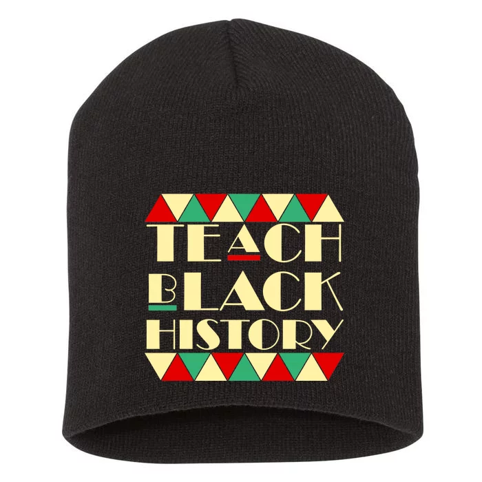 Teach Black History African Pride Short Acrylic Beanie