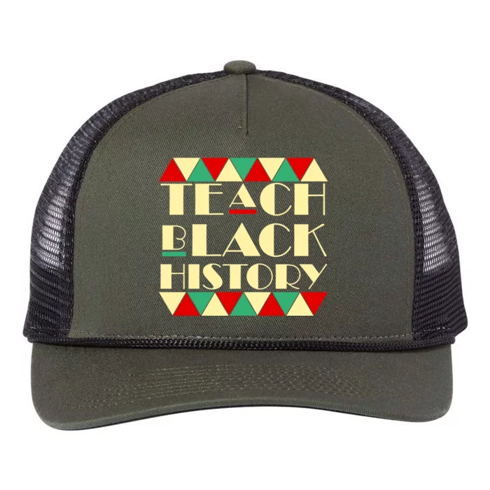 Teach Black History African Pride Retro Rope Trucker Hat Cap