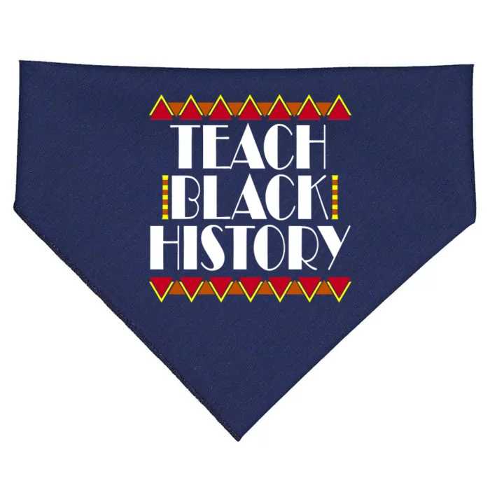 Teach Black History African Teacher USA-Made Doggie Bandana