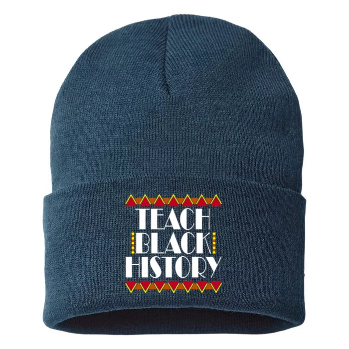 Teach Black History African Teacher Sustainable Knit Beanie