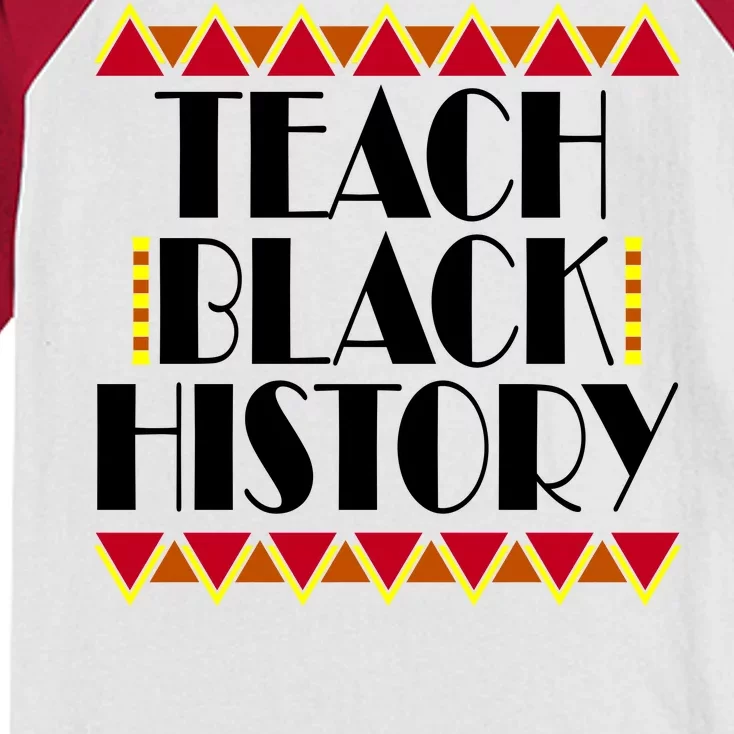 Teach Black History African Teacher Kids Colorblock Raglan Jersey