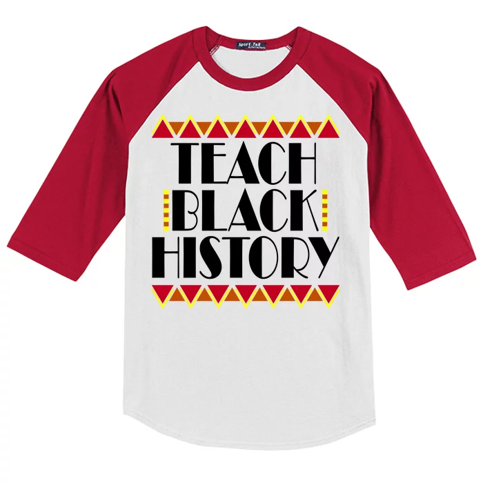 Teach Black History African Teacher Kids Colorblock Raglan Jersey