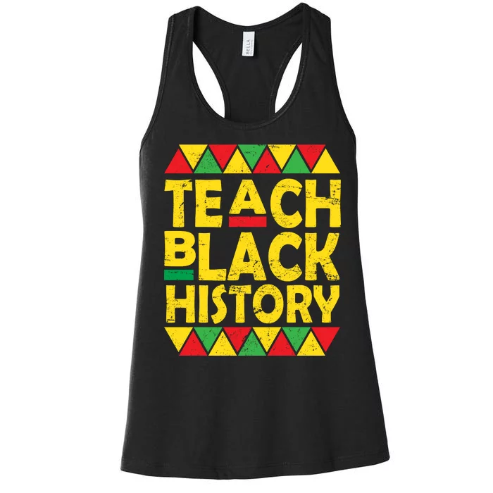 Teach Black History Month School Teacher Women's Racerback Tank