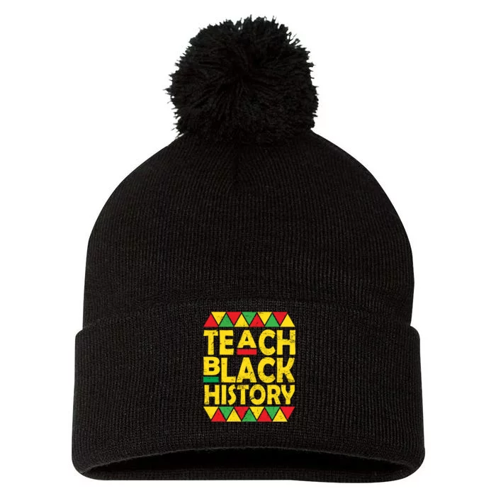 Teach Black History Month School Teacher Pom Pom 12in Knit Beanie