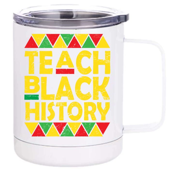 Teach Black History Month School Teacher Front & Back 12oz Stainless Steel Tumbler Cup