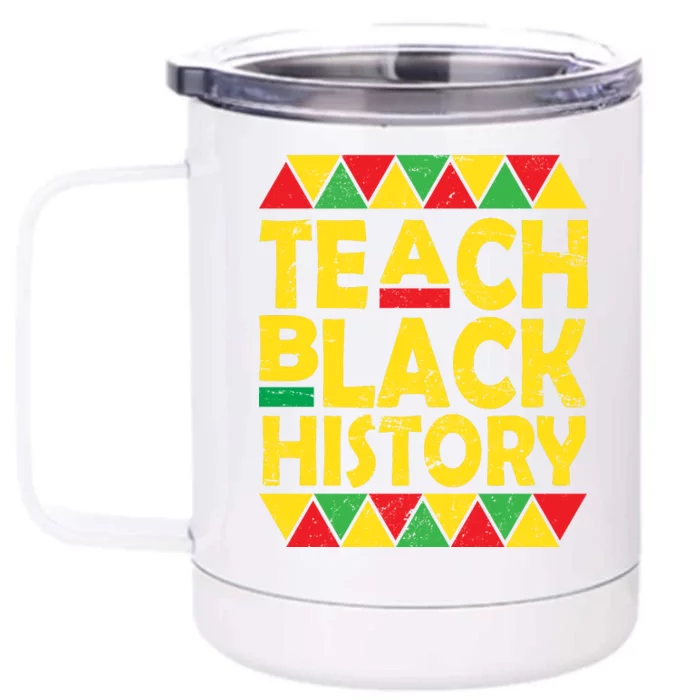 Teach Black History Month School Teacher Front & Back 12oz Stainless Steel Tumbler Cup