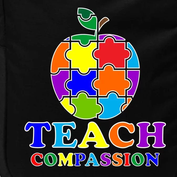 Teach Compassion Autism Awareness Teacher Apple Puzzle Impact Tech Backpack