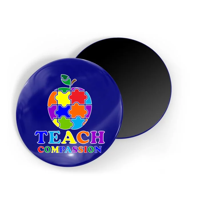 Teach Compassion Autism Awareness Teacher Apple Puzzle Magnet