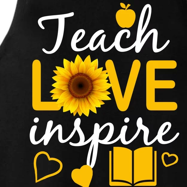 Teach Love And Inspire Sunflower Ladies Tri-Blend Wicking Tank